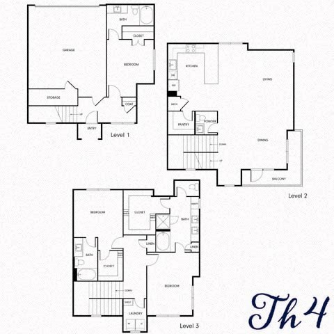 the 4th and 5th floor plans of a house